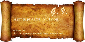 Gyorgyevics Vilmos névjegykártya